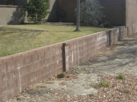 retaining wall that doubles as a landscape border